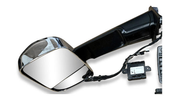 2019+ New Body Ram 1500 DT 7x11-inch Power Folding BSM Tow Mirror (Chrome) - Left Side